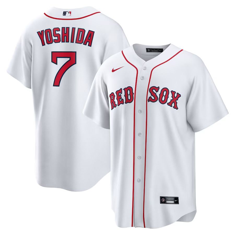 Men Boston Red Sox #7 Masataka Yoshida Nike White Home Official Replica Player MLB Jersey